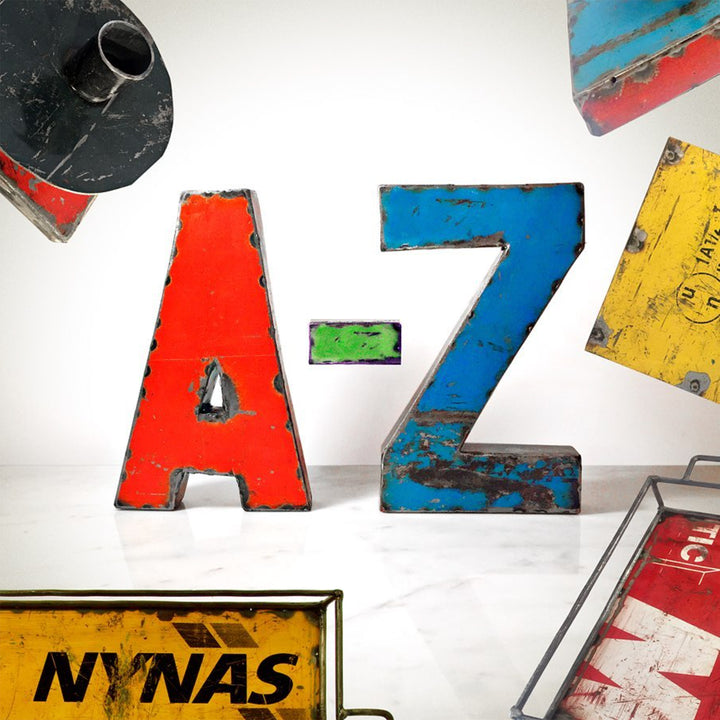 Großer Buchstabe aus Upcycled Metall - A bis Z