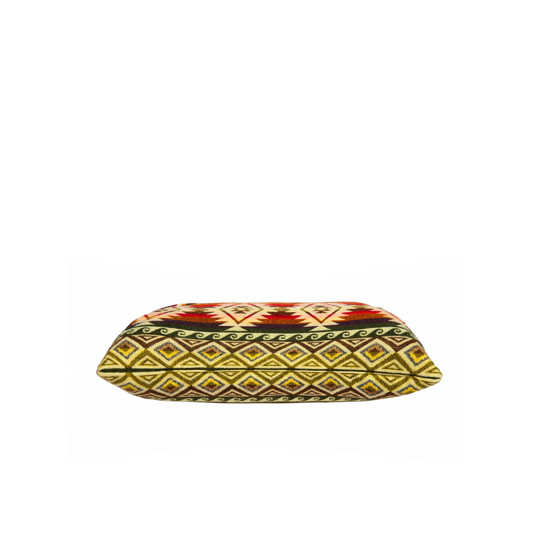 Authentisches Alpakakissen Cayambe – handgewebt in den Anden, 40 x 60 cm - Grün