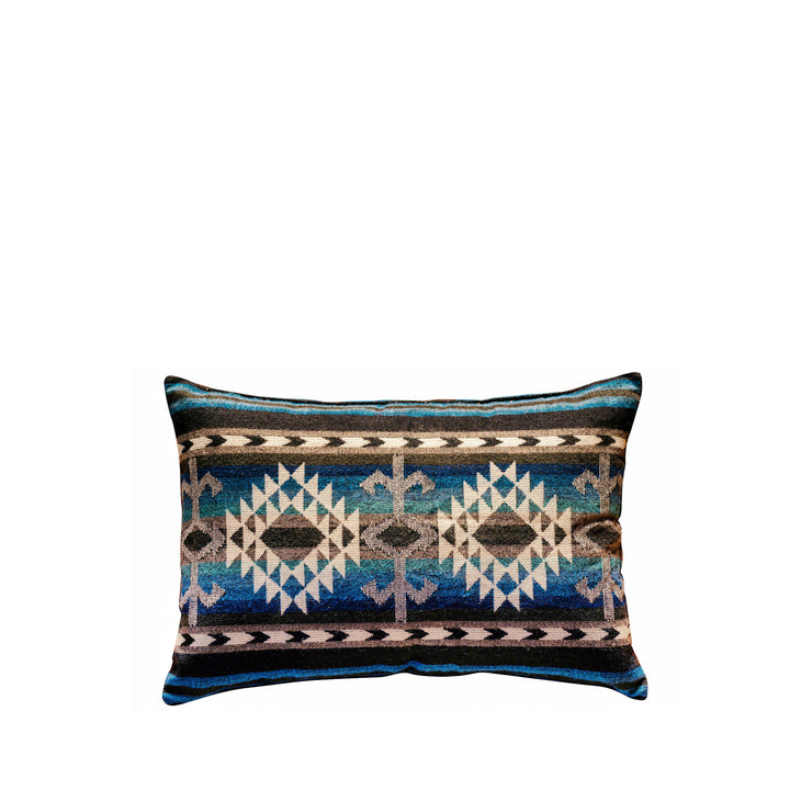 Authentisches Alpakakissen Cotopaxi – handgewebt in den Anden, 40 x 60 cm - Blau