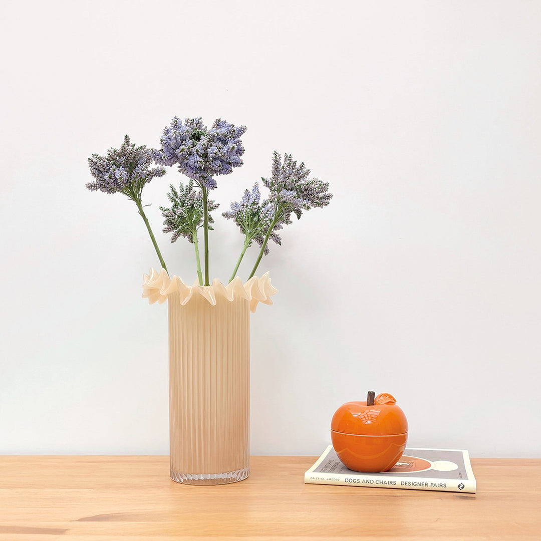 Duftkerze "Salbei" in Apfelform mit Deckel - Farbe Orange