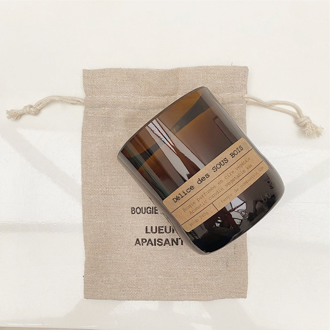 Kerze "Tausendundeine Nacht" mit Orangenduft im Stoffbeutel mit Zugband