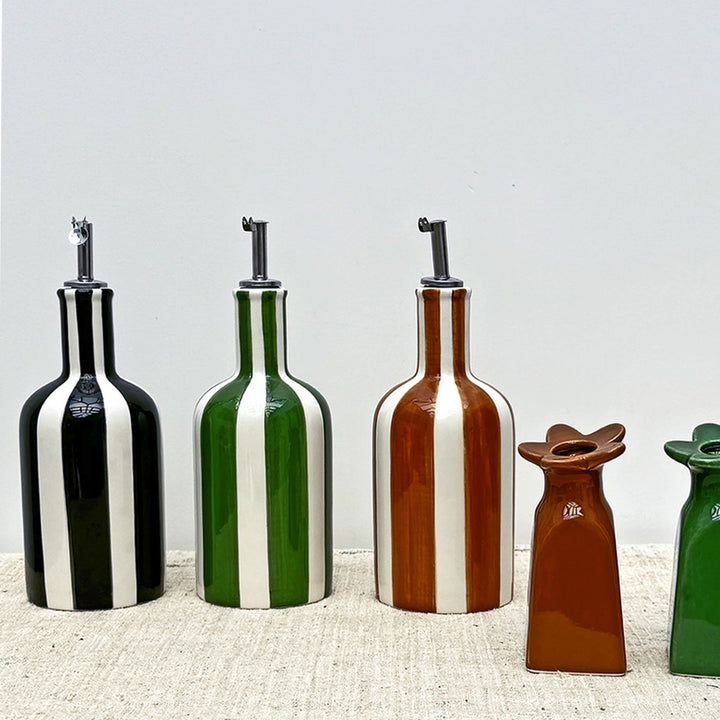 Ölspender "Boheme" mit Streifen - Schwarz-Weiß