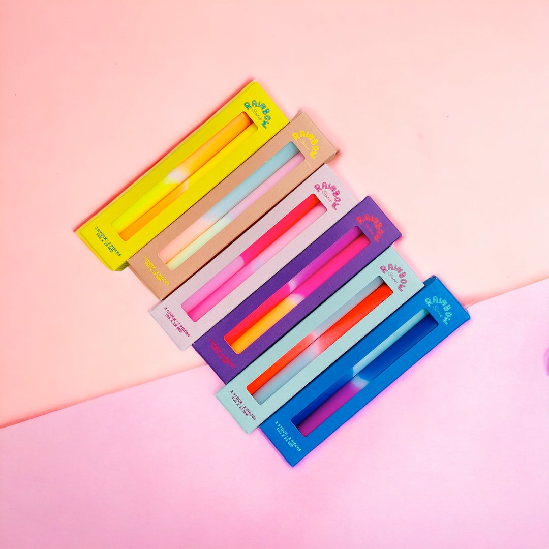 Rainbow Studio "Flashy" – Handgetauchte Neon-Dinnerkerzen Im 2er-Set
