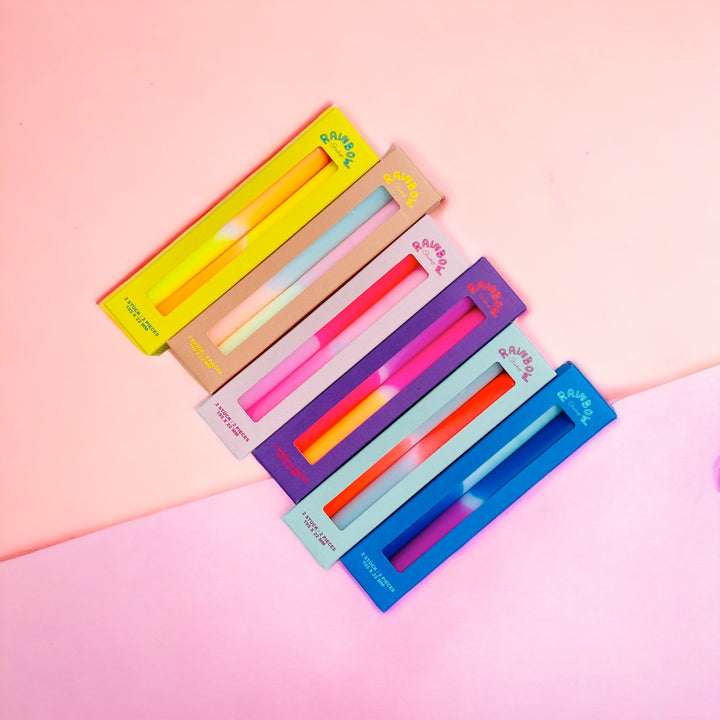 Rainbow Studio "Flashy" – Handgetauchte Neon-Dinnerkerzen Im 2er-Set