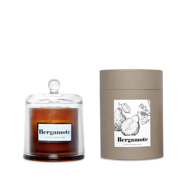 Duftkerze im Glockenglas mit Geschenkverpackung "Spritzige Bergamotte"