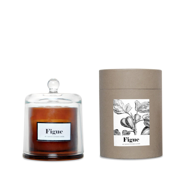 Duftkerze im Glockenglas mit Geschenkverpackung "Holzige Feige"