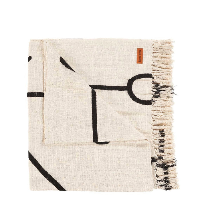 The Evil Eye Überdecke, Natur/ Creme mit schwarzem Muster