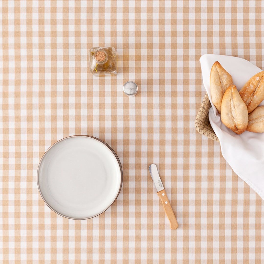 Fleckenabweisende Tischdecke aus Baumwollstoff mit Vichy-Karo - 9 Farben