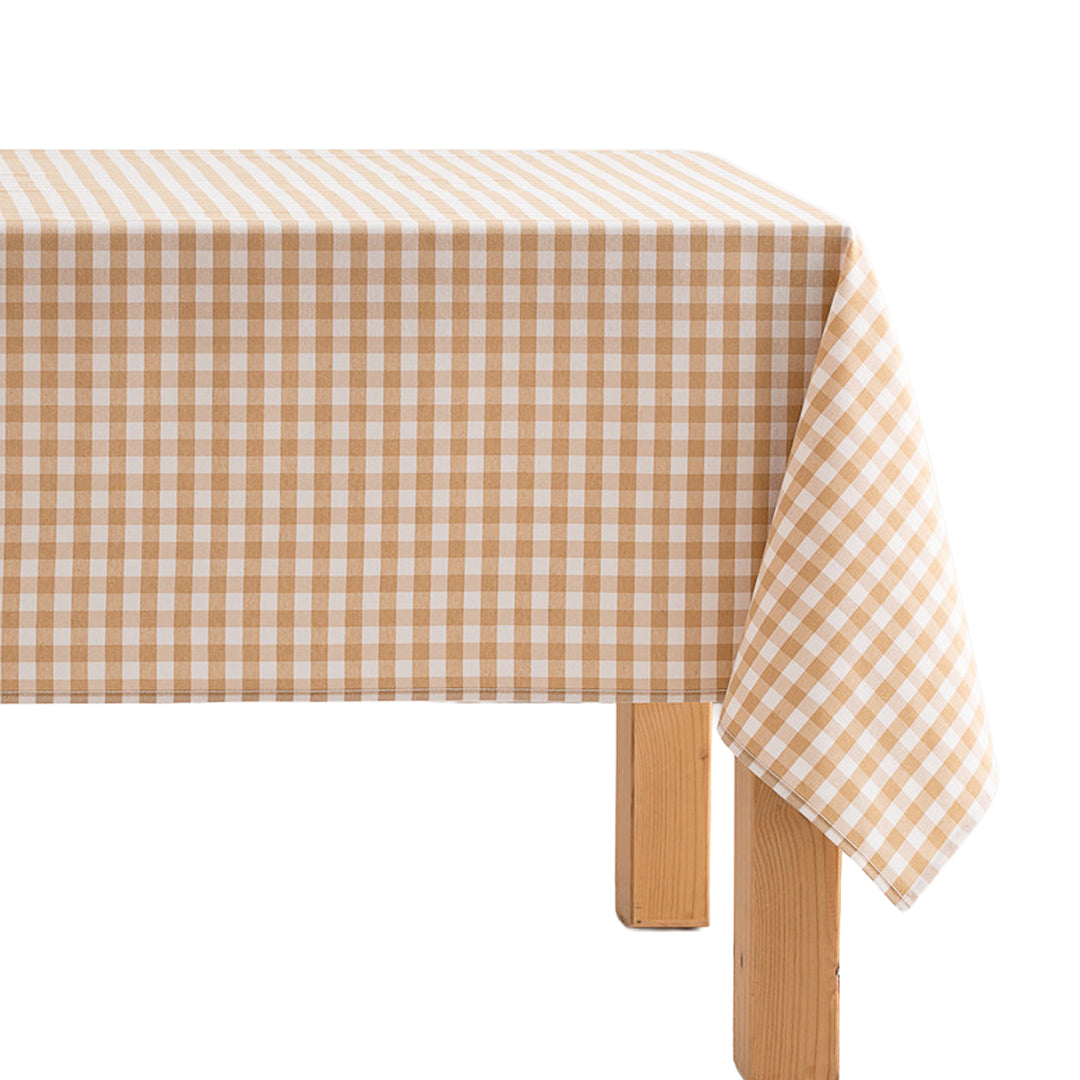 Fleckenabweisende Tischdecke aus Baumwollstoff mit Vichy-Karo - 9 Farben