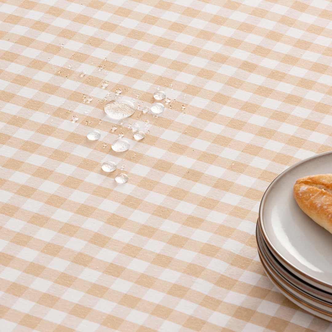 Fleckenabweisende Tischdecke aus Baumwollstoff mit Vichy-Karo - 9 Farben