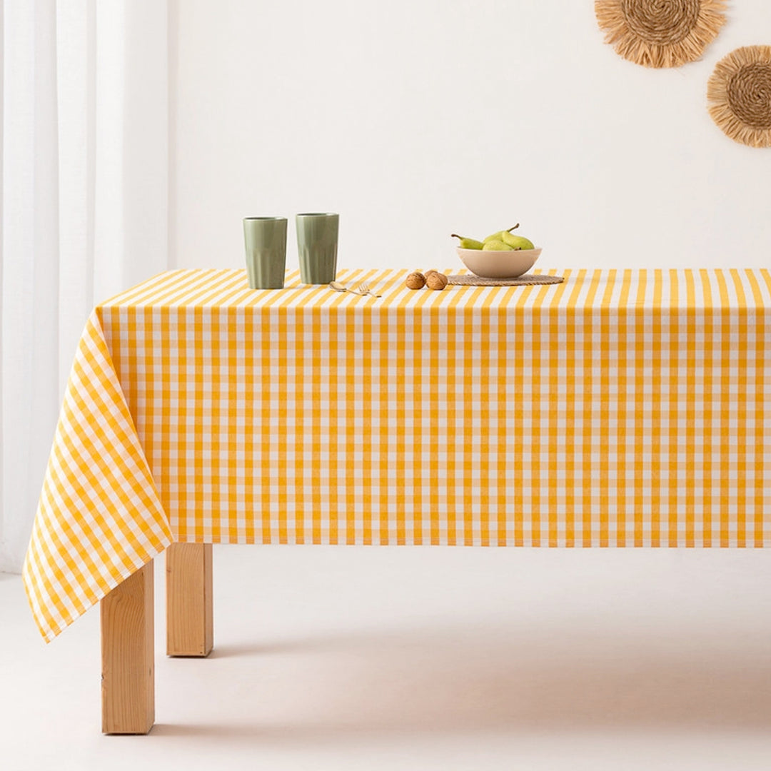Fleckenabweisende Tischdecke aus Baumwollstoff mit Vichy-Karo - 9 Farben
