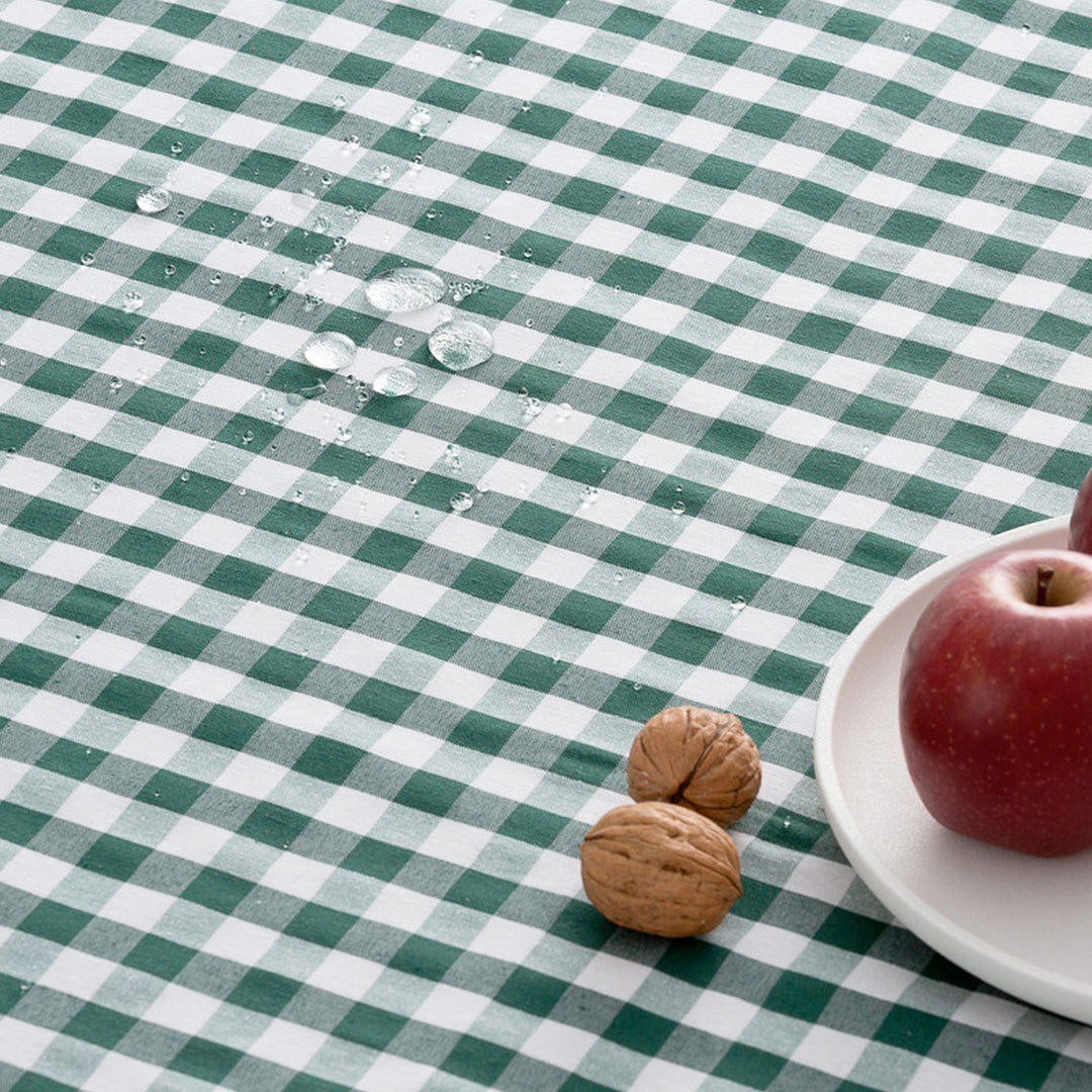 Fleckenabweisende Tischdecke aus Baumwollstoff mit Vichy-Karo - 9 Farben