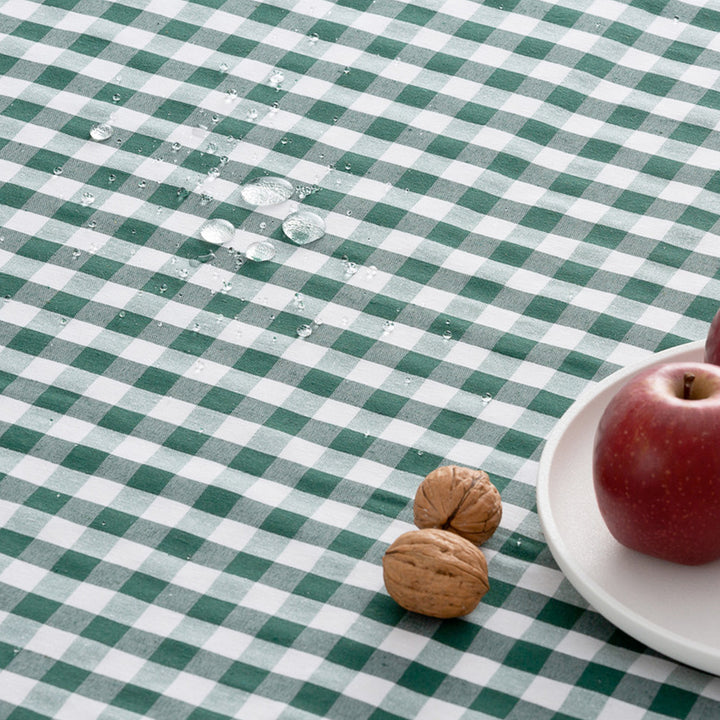 Fleckenabweisende Tischdecke aus Baumwollstoff mit Vichy-Karo - 9 Farben
