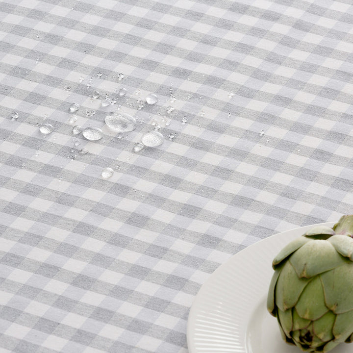 Fleckenabweisende Tischdecke aus Baumwollstoff mit Vichy-Karo - 9 Farben