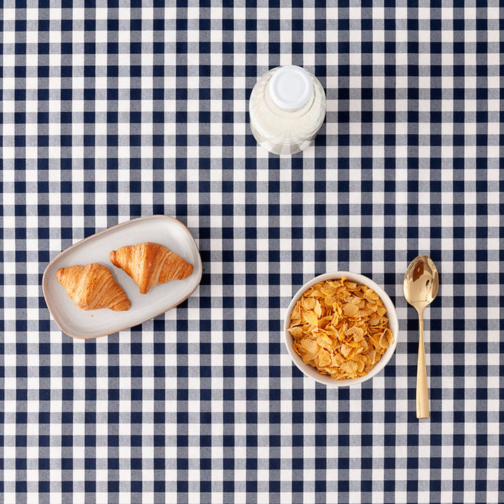 Fleckenabweisende Tischdecke aus Baumwollstoff mit Vichy-Karo - 9 Farben