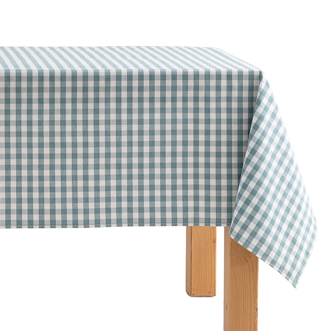 Fleckenabweisende Tischdecke aus Baumwollstoff mit Vichy-Karo - 9 Farben