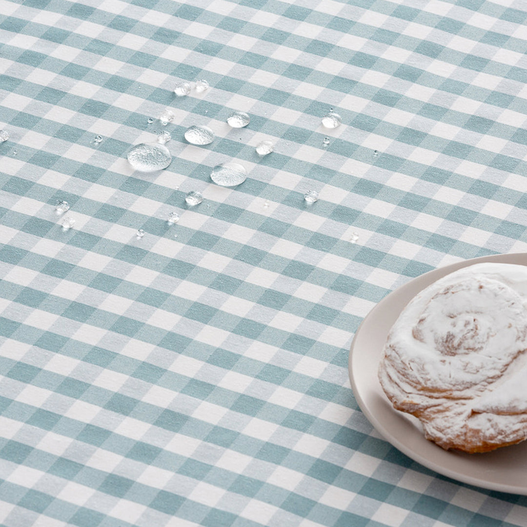 Fleckenabweisende Tischdecke aus Baumwollstoff mit Vichy-Karo - 9 Farben
