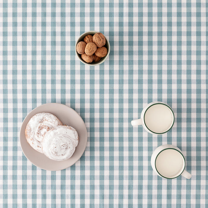 Fleckenabweisende Tischdecke aus Baumwollstoff mit Vichy-Karo - 9 Farben