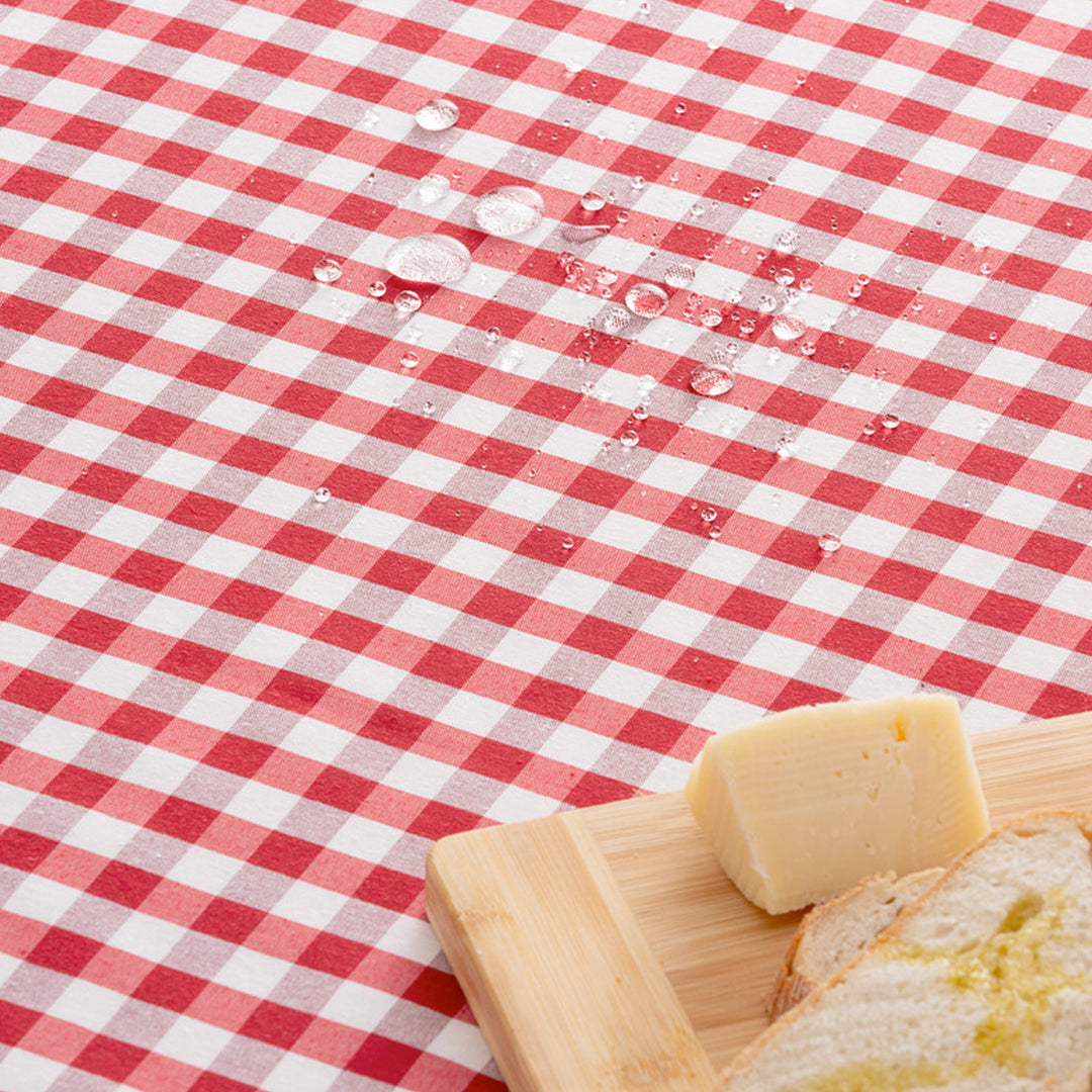 Fleckenabweisende Tischdecke aus Baumwollstoff mit Vichy-Karo - 9 Farben
