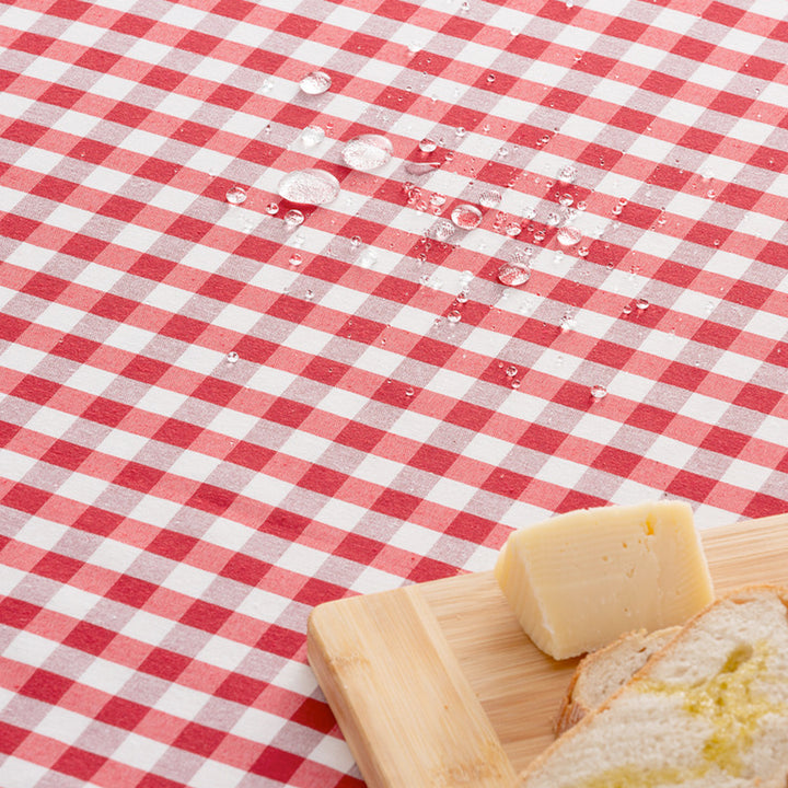 Fleckenabweisende Tischdecke aus Baumwollstoff mit Vichy-Karo - 9 Farben