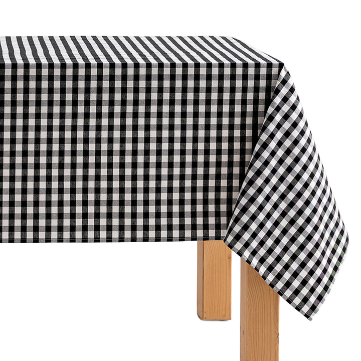 Fleckenabweisende Tischdecke aus Baumwollstoff mit Vichy-Karo - 9 Farben