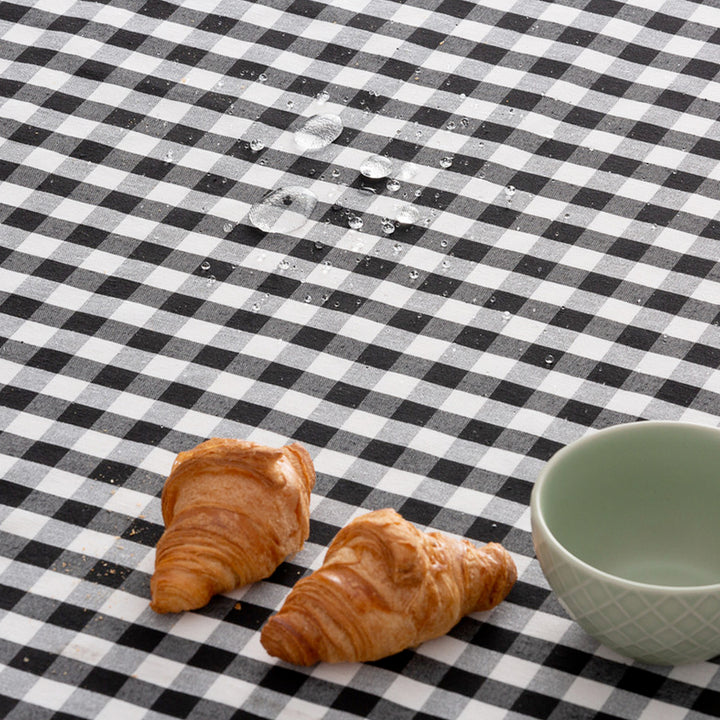 Fleckenabweisende Tischdecke aus Baumwollstoff mit Vichy-Karo - 9 Farben