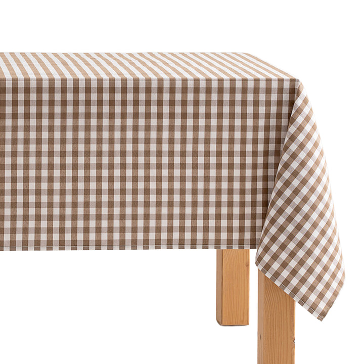 Fleckenabweisende Tischdecke aus Baumwollstoff mit Vichy-Karo - 9 Farben