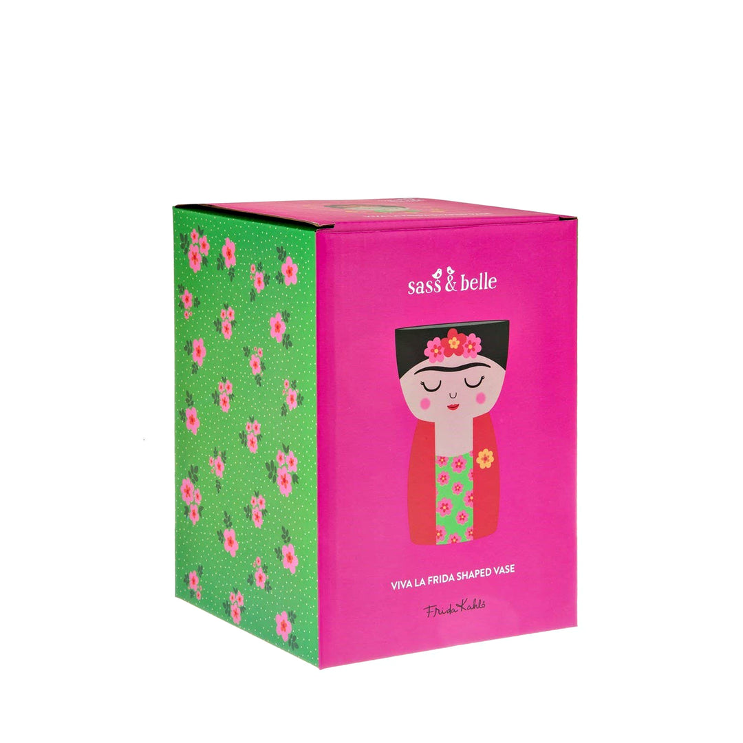 Bunter Blumentopf mit Frida Kahlo Motiv