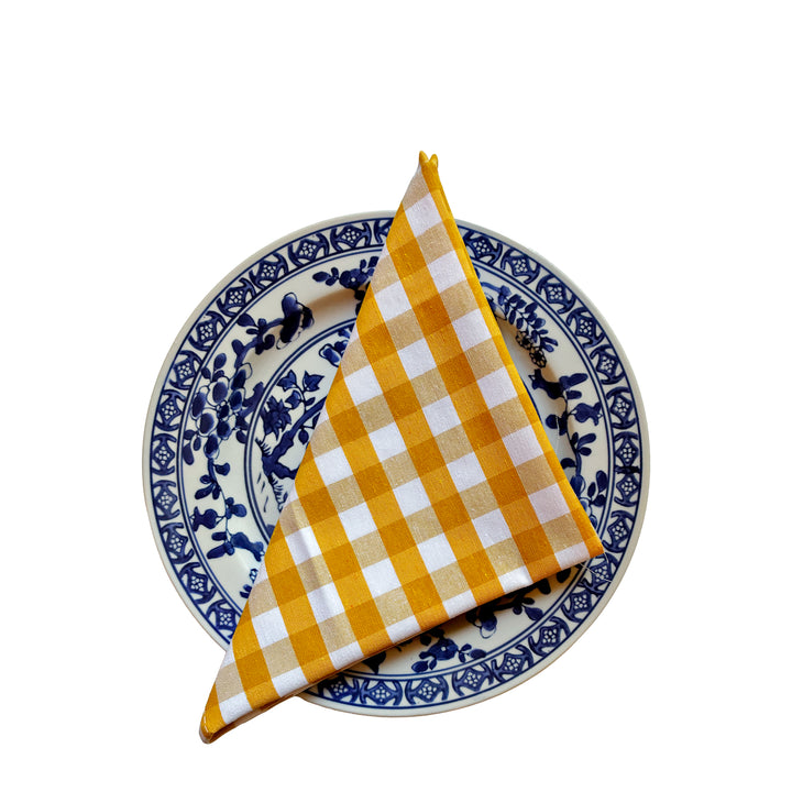 6er-Pack Vichy-Servietten aus Baumwollstoff - 45 x 45 cm - erhältlich in 3 Farben