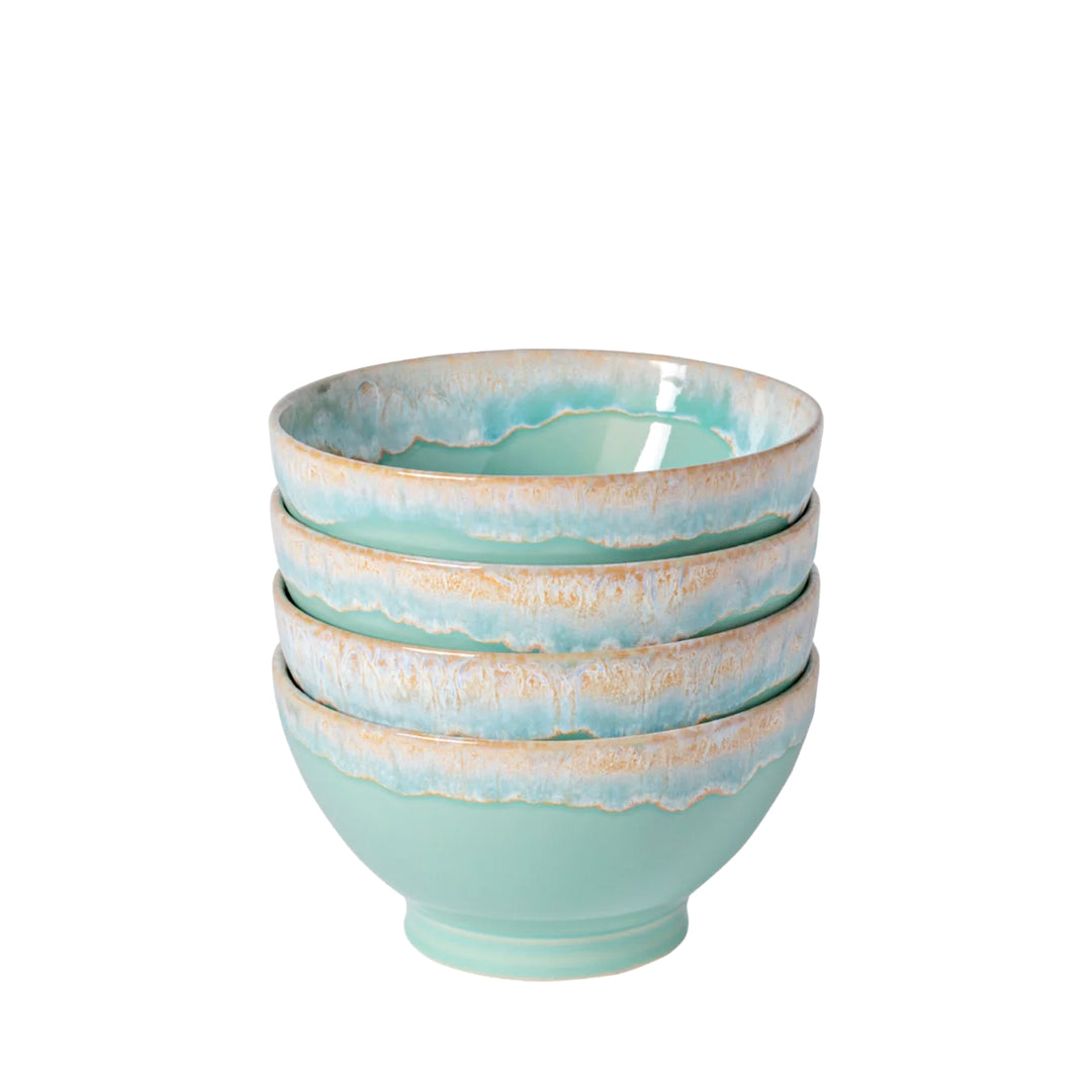 Latte Schalen Geschenkset – 8 Lungo-Becher in einer edlen Holzkiste
  - Aqua