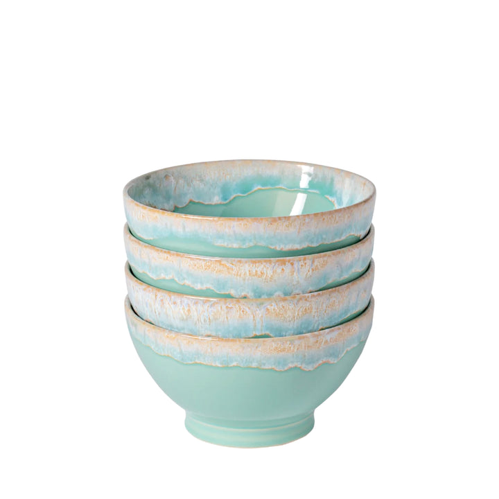 Latte Schalen Geschenkset – 8 Lungo-Becher in einer edlen Holzkiste
  - Aqua