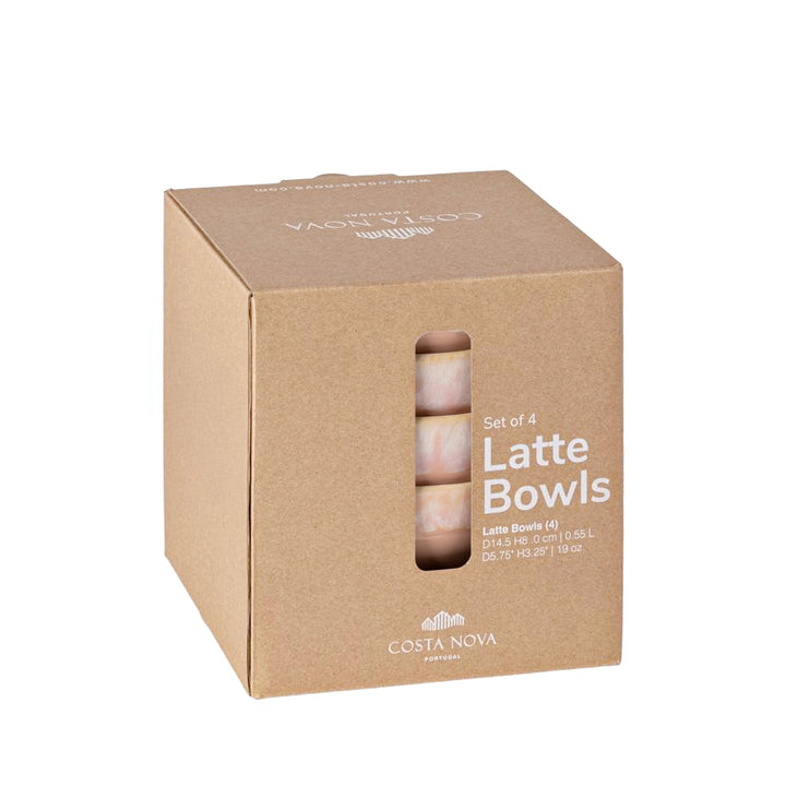 Latte Schalen Geschenkset – 8 Lungo-Becher in einer edlen Holzkiste
  - Rosa