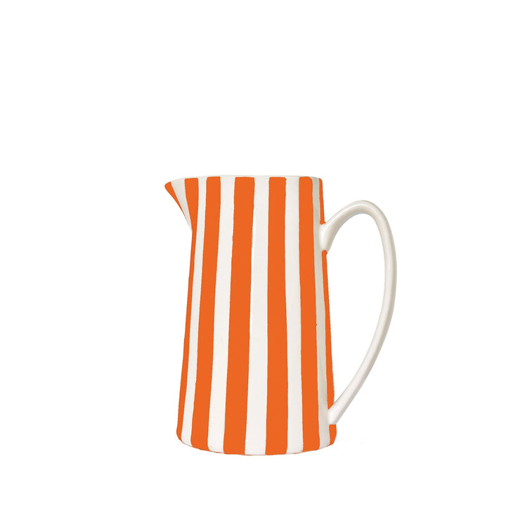 Cooler Krug mit Streifen - Orange-Weiß