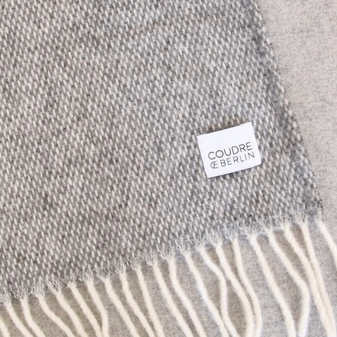 Pickstitch Plum Wolldecke in Grau | 100 % Wolle | 130 x 170 cm