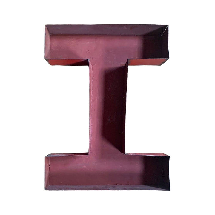 Großer Buchstabe "I" aus Upcycled Metall - Blau