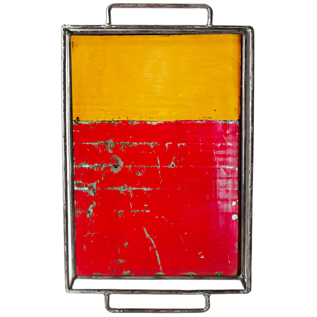 Großes Tablett - Upcycled - Gelb/ Rot - 261029