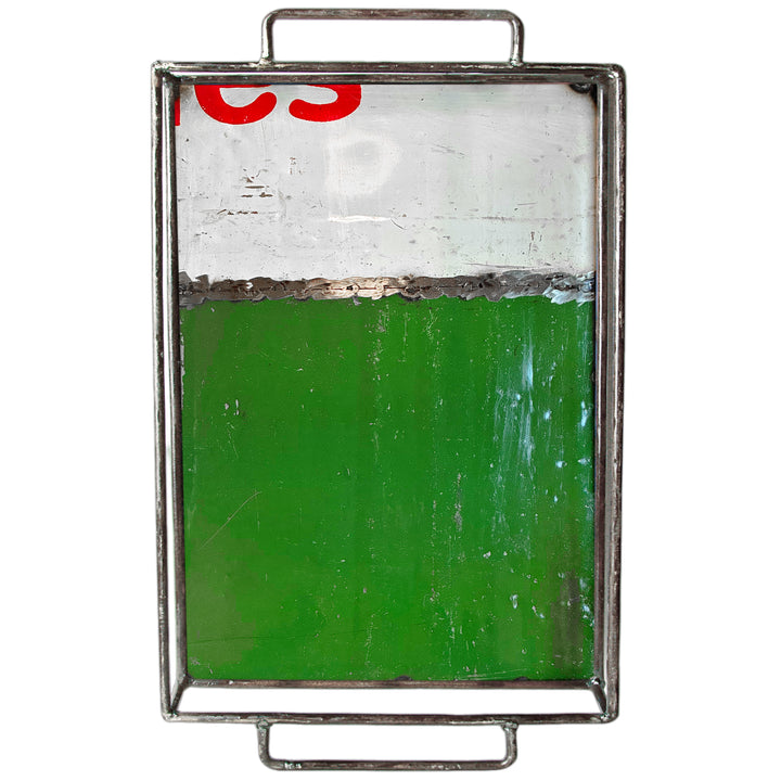 Großes Tablett - Upcycled - Grün/ Weiß - 261029