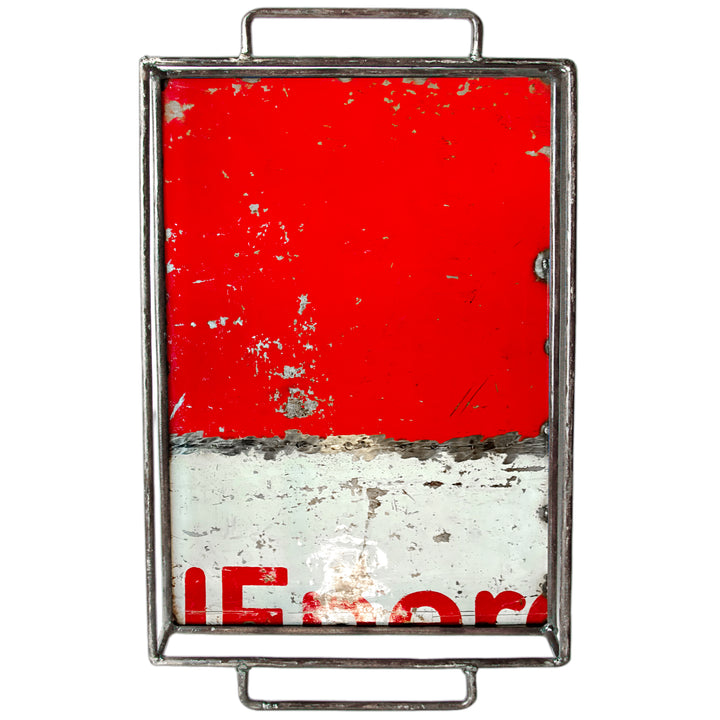 Großes Tablett - Upcycled - Weiß/ Rot - 261029