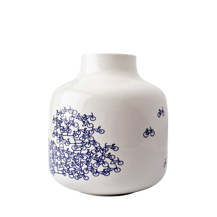 Holländische Vase mit Fahrradmuster  - ø 17,5 cm