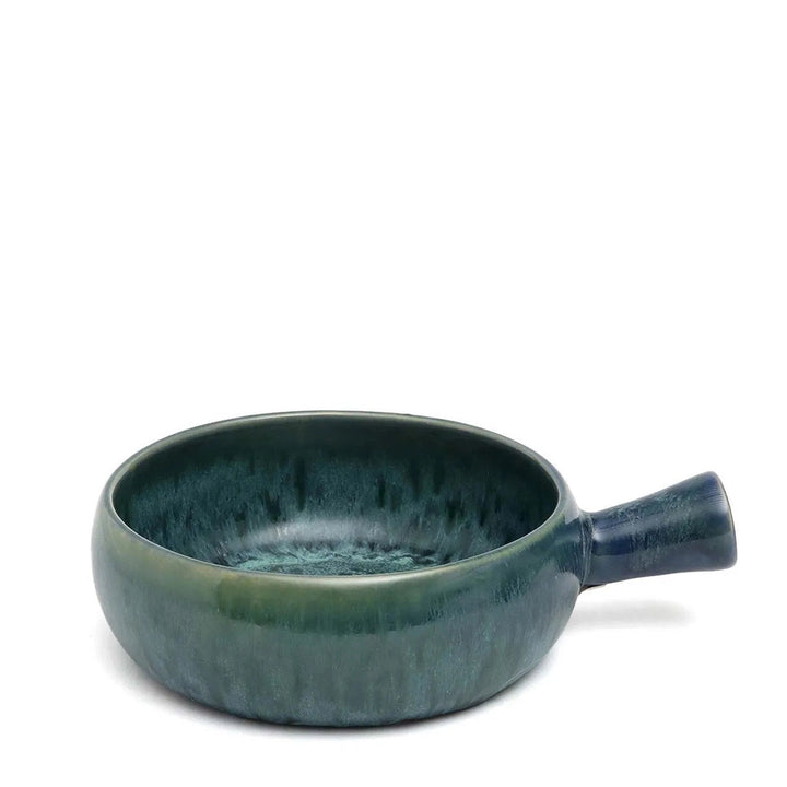 Auflaufform mit Griff – Handgemachte Keramik - Aqua