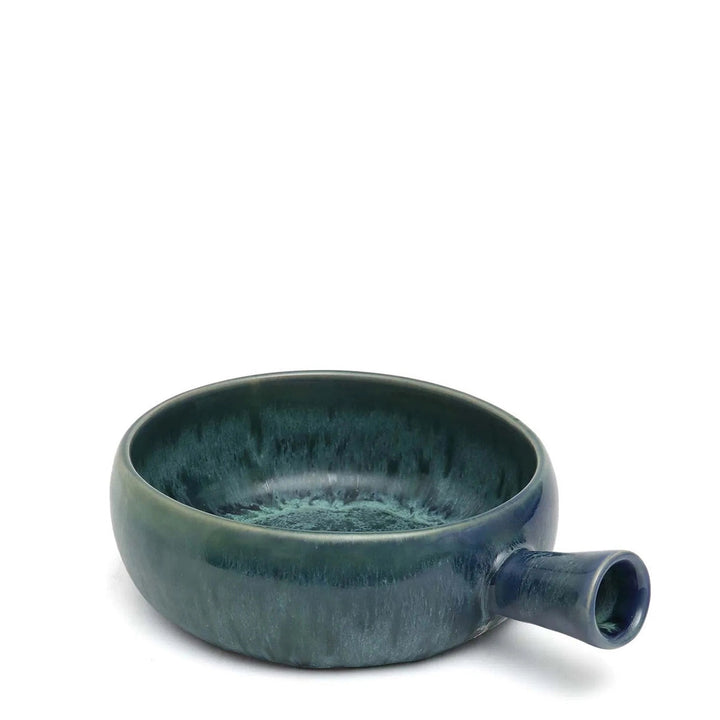 Auflaufform mit Griff – Handgemachte Keramik - Aqua