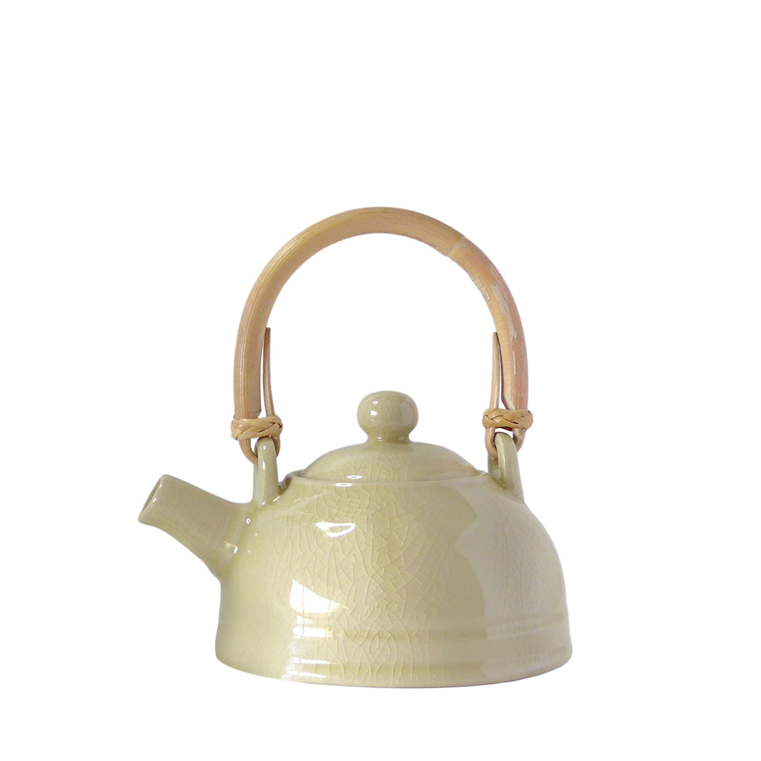 Keramik-Teekanne mit Bambusgriff  – 450 ml - Beige