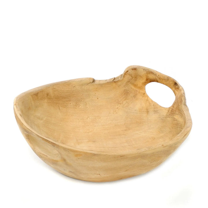 Natürliche Teakholzschale mit Griff