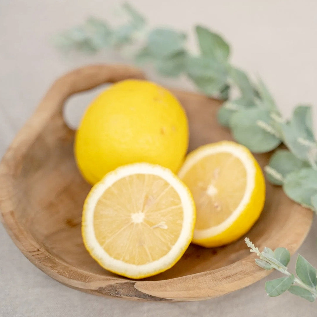 Natürliche Teakholzschale mit Griff