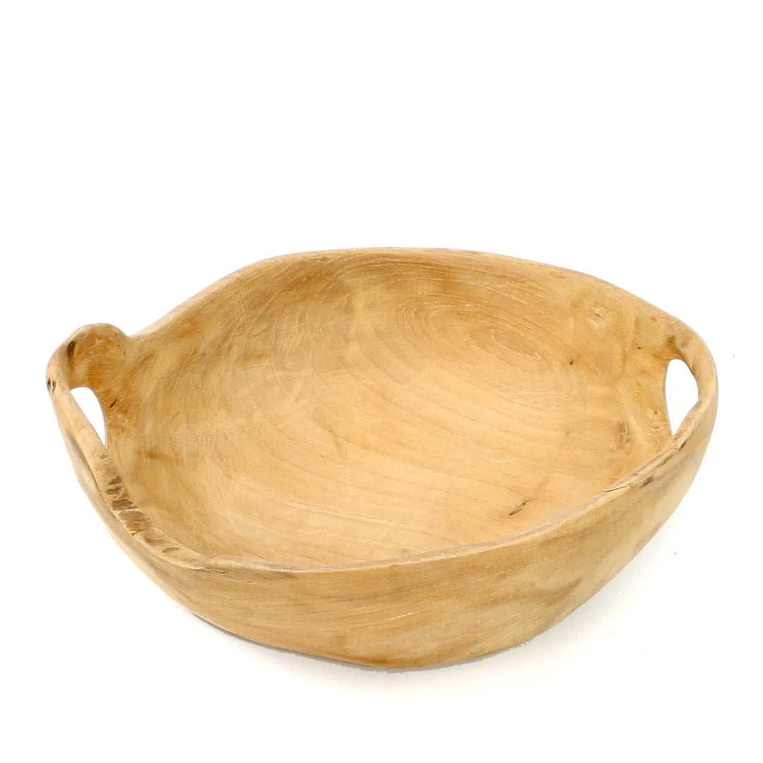 Natürliche Teakholzschale mit Griff