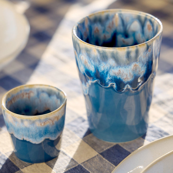 Lattebecher mit Lavamuster - 0,38L - Blau