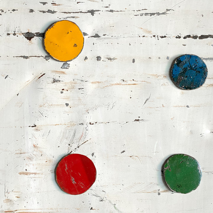 Magnettafel aus upcycletem Metall aus Burkina Faso - Rot/ Weiß- 26101