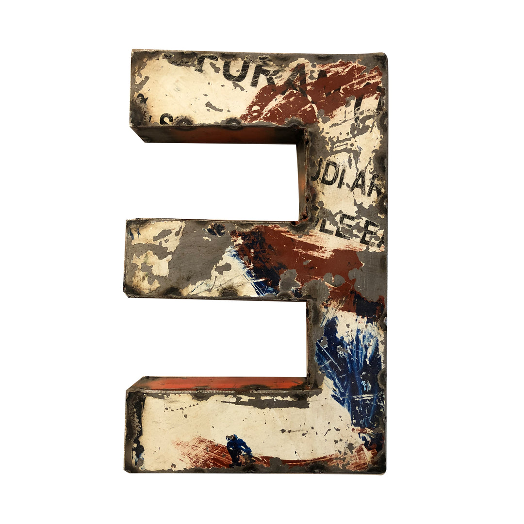 Kleine Zahl aus Upcycled Metall - 0 bis 9