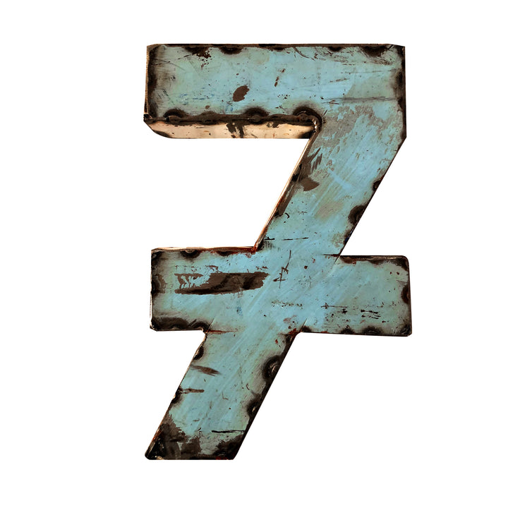 Kleine Zahl aus Upcycled Metall - 0 bis 9