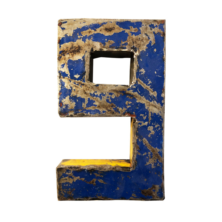 Kleine Zahl aus Upcycled Metall - 0 bis 9